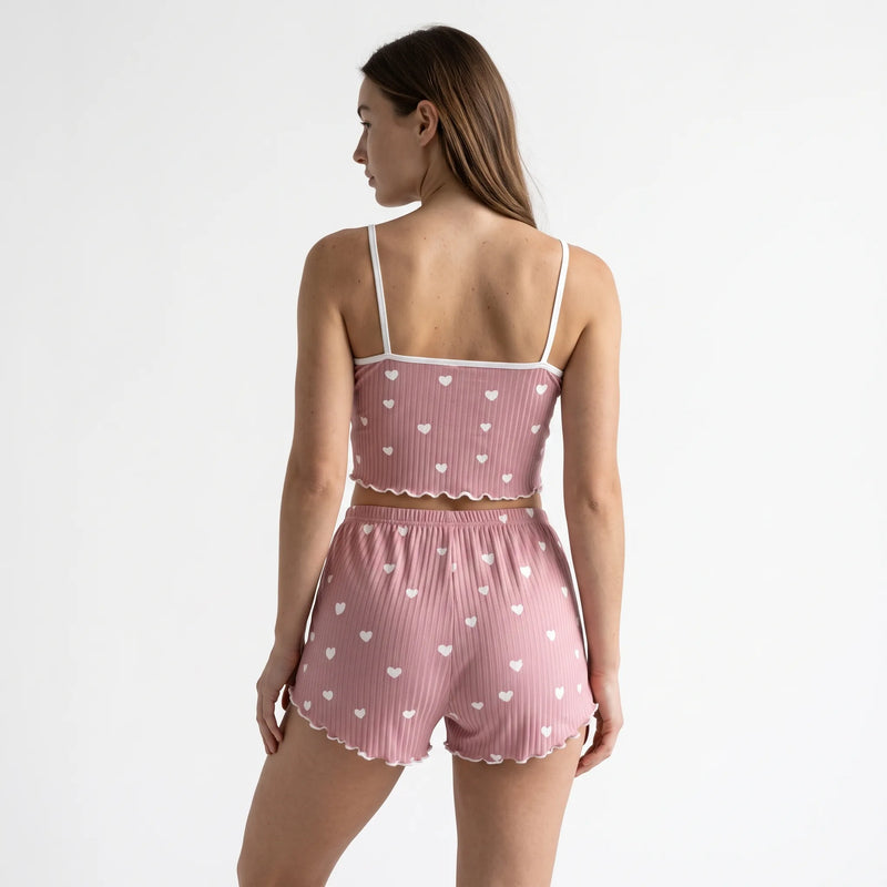 Blush Crush — Heart Print Pajama Set